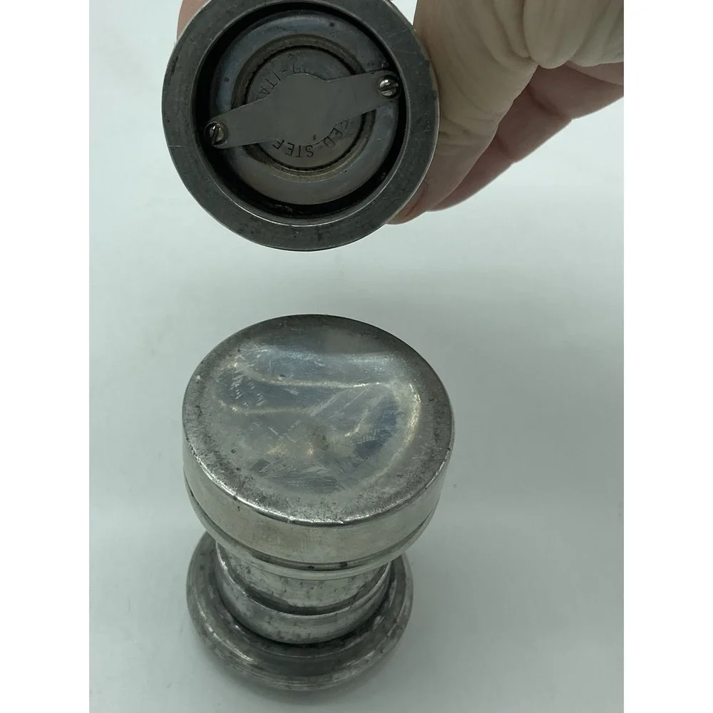 Pewter Salt Shaker And Pepper Grinder Anteed Steel‎ Italy Vintage EUC